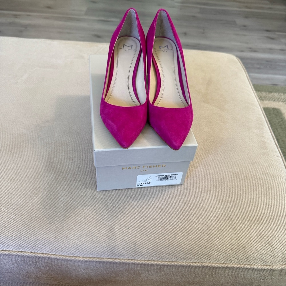 Marc Fisher Vibrant Pink Suede Heels